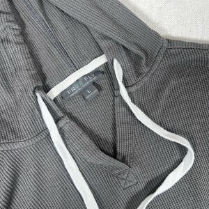 Free Fly Waffle Knit Hoodie Gray Long Sleeve Lightweight Pullover Women’s L